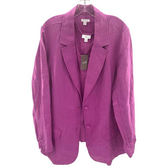 J.Jill Tall Summer Linen women’s blazer and tank top set - Picture 2 of 11
